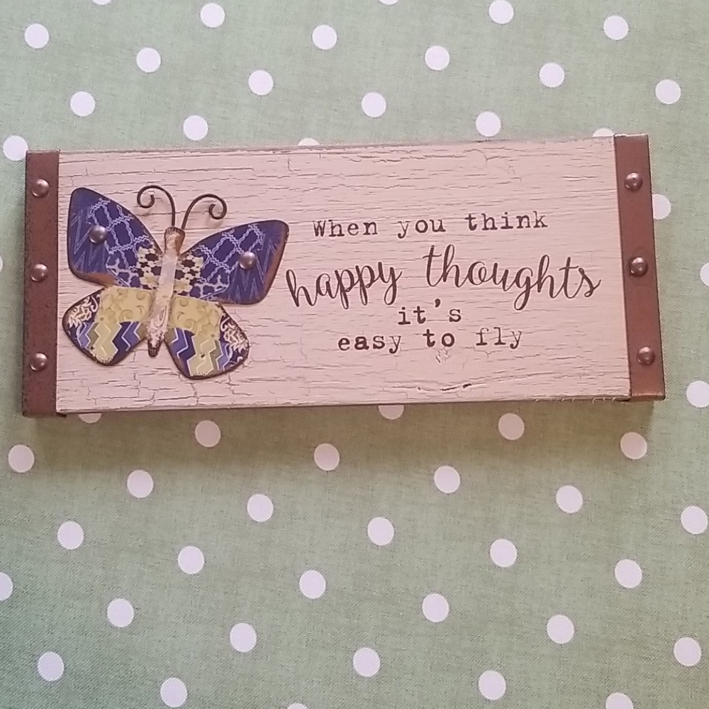 Wooden Happy Thoughts sign